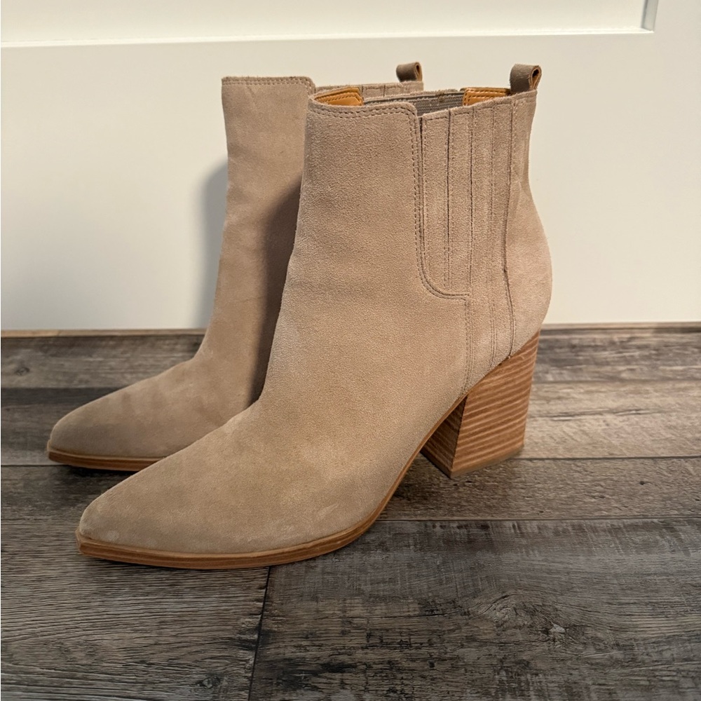 Marc Fisher Natural Suede Booties